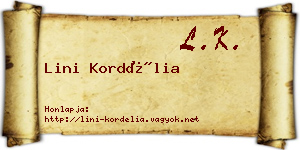 Lini Kordélia névjegykártya